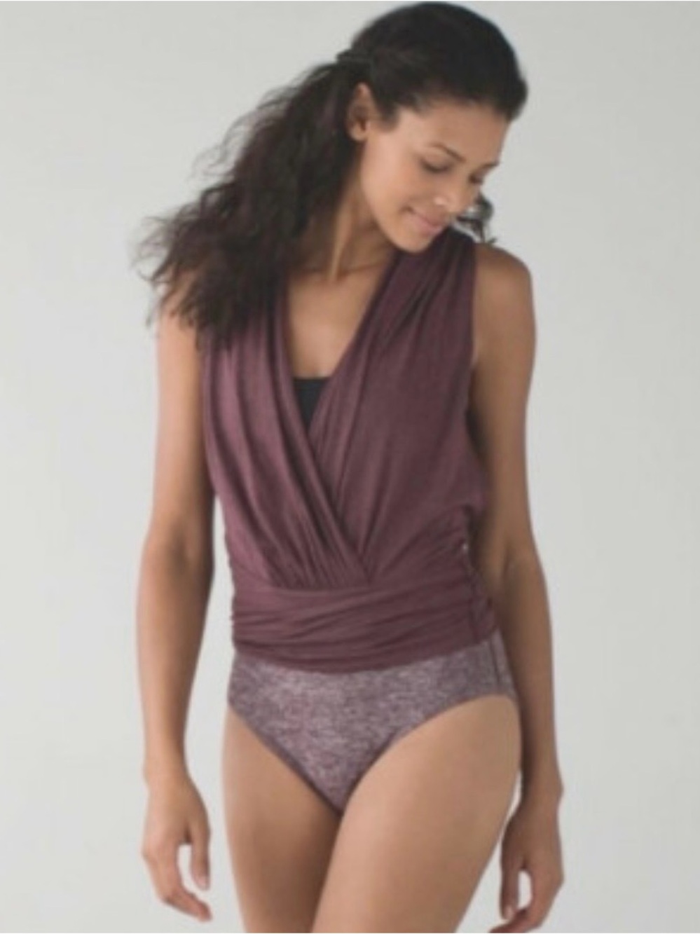 Lululemon Tonight’s The Night Leotard in Heathered Bordeaux